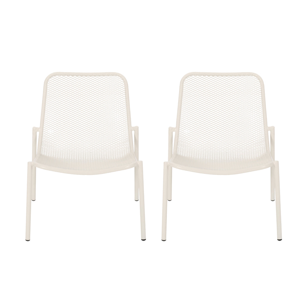 Bucknell Outdoor Modern Dining Chair, Matte White Noble House