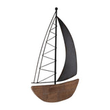 Sagebrook Home Contemporary Metal, 19"h Boat Wall Deco, Brown 17336 Brown Iron