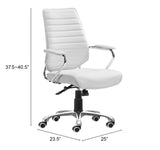 Zuo Modern Enterprise 100% Polyurethane, Steel, Aluminum Alloy Modern Commercial Grade Low Back Office Chair White, Chrome 100% Polyurethane, Steel, Aluminum Alloy