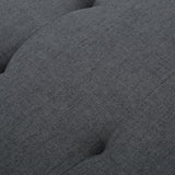 Zahra Contemporary Tufted Fabric Ottoman, Dark Gray and Dark Brown Noble House