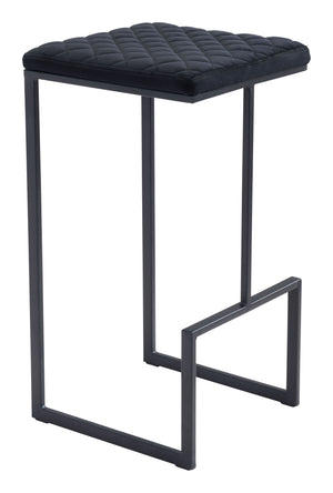 English Elm EE2655 100% Polyester, Plywood, Steel Modern Commercial Grade Barstool Black 100% Polyester, Plywood, Steel