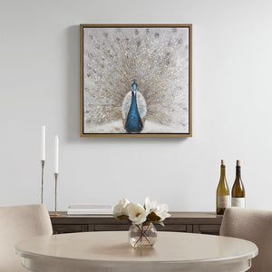 Madison Park Gilded Peacock Glam/Luxury Framed Canvas With Gold Foil And 30% Embellishment MP95C-0246