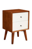 Alpine Furniture Flynn 2 Drawer Two Tone Nightstand, Acorn/White 999-02 Acorn & White Mahogany Solids & Okoume Veneer 18 x 15 x 26