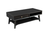 Alpine Furniture Flynn Coffee Table, Black 966BLK-61 Black Mahogany Solids & Okoume Veneer 48 x 22 x 17.5