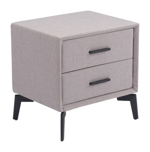 Zuo Modern Halle 100% Polyester, MDF, Plywood, Steel Modern Side Table Gray 100% Polyester, MDF, Plywood, Steel