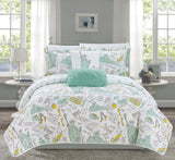 New York Green Queen 5pc Quilt Set