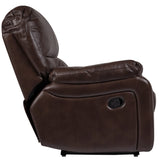 Porter Designs Ramsey Leather-Look Transitional Reclining Console Love Brown 03-112C-02-6013