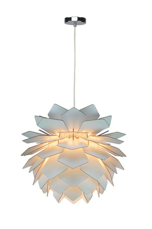 Bethel White Chandelier in Wood & Metal