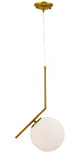 Bethel Brass Single Pendant Lighting in Iron & Glass