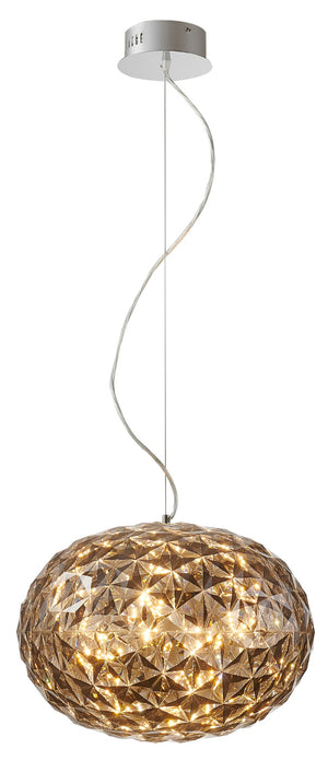 Bethel Smoke Single Pendant Lighting in Metal & Acrylic