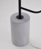 Bethel Matte Black Floor Lamp in Metal & Marble