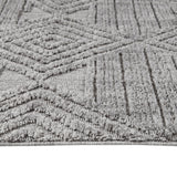 Charlotte Modern/Contemporary 100% Polyester Terni Geo Gray Indoor Area Rug