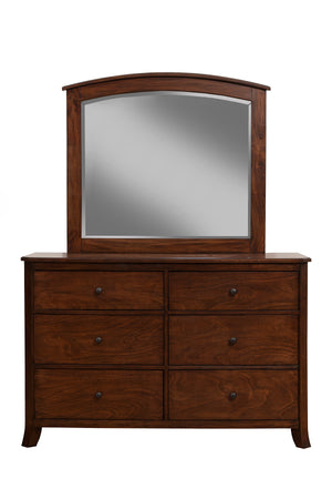 Alpine Furniture Baker 6 Drawer Dresser, Mahogany 977-03 Mahogany Mahogany Solids & Veneer 52 x 18 x 36