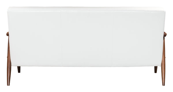 Zuo Modern Rocky 100% Polyurethane, MDF, Rubberwood Mid Century Commercial Grade Sofa White, Walnut 100% Polyurethane, MDF, Rubberwood