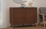 Alpine Furniture Flynn Accent Cabinet, Walnut 966WAL-14 Walnut Mahogany Solids & Veneer 40 x 19 x 32