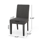 Kuna Contemporary Upholstered Dining Chair, Charcoal and Gray Noble House