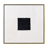 Contemporary 47x47, Hand Painted Accidental Poem , Blk/ivory