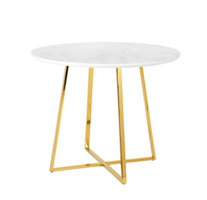 VIG Furniture Modrest Swain Modern Faux Marble & Gold Round Dining Table VGFHFDT8004