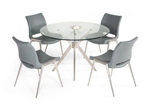 VIG Furniture Modrest Dallas - Modern Brushed Stainless Steel Dining Table VGHR7038-BSS