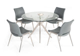 Modrest Dallas - Modern Brushed Stainless Steel Dining Table