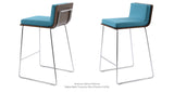 Dallas Pl Wire Stool Dallas Seat Turquoise Wool