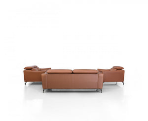VIG Furniture Divani Casa Danis - Modern Cognac Leather Brown Sofa Set VGBNS-1803-BRN VGBNS-1803-BRN