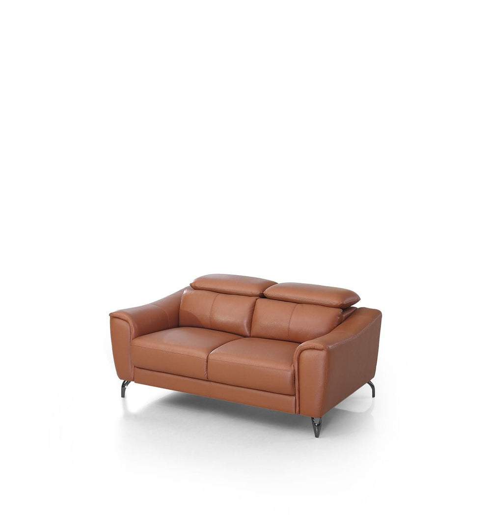 VIG Furniture Divani Casa Danis - Modern Cognac Leather Brown Loveseat VGBNS-1803-BRN-L