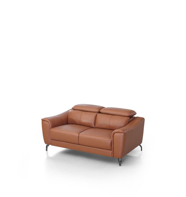 VIG Furniture Divani Casa Danis - Modern Cognac Leather Brown Loveseat VGBNS-1803-BRN-L