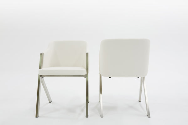 VIG Furniture Modrest Darcy Modern White Leatherette Dining Chair (Set of 2) VGEWF3202BF-WHT