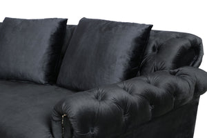 VIG Furniture Divani Casa Darla - Modern Black Velvet Circular Sectional Sofa VG2T1124-5P-BLK-2