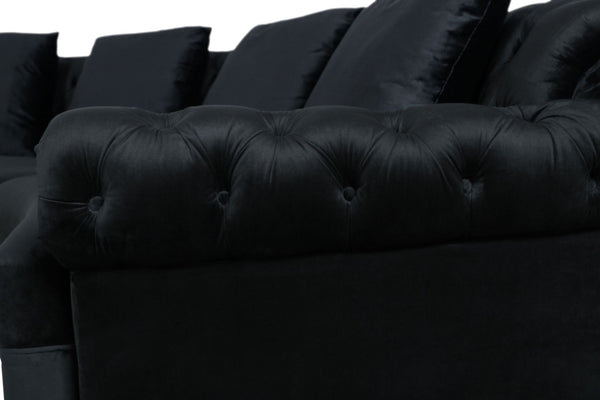 VIG Furniture Divani Casa Darla - Modern Black Velvet Circular Sectional Sofa VG2T1124-5P-BLK-2