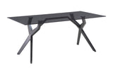 Modrest Darley - Modern Grey Glass & Black Stainless Steel Dining Table