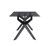 VIG Furniture Modrest Darley - Modern Grey Glass & Black Stainless Steel Dining Table VGZAT119-BLK