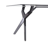 VIG Furniture Modrest Darley - Modern Grey Glass & Black Stainless Steel Dining Table VGZAT119-BLK