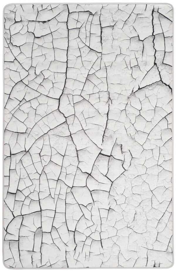 Daytona 100  Power Loomed Polyester Pile Rug Light Grey / Charcoal