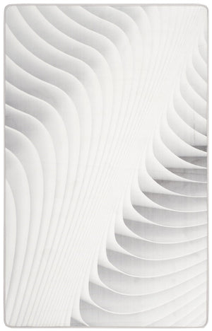 Daytona 104  Power Loomed Polyester Pile Rug Light Grey / Ivory