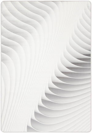 Daytona 104  Power Loomed Polyester Pile Rug Light Grey / Ivory