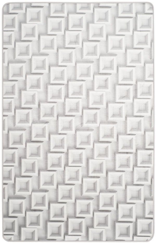 Daytona 107  Power Loomed Polyester Pile Rug Ivory / Light Grey