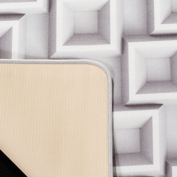 Daytona 107  Power Loomed Polyester Pile Rug Ivory / Light Grey