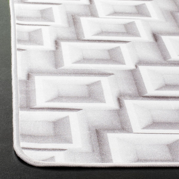 Daytona 107  Power Loomed Polyester Pile Rug Ivory / Light Grey