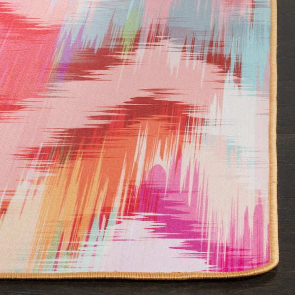 Daytona 110  Power Loomed Polyester Pile Rug Fuchsia / Orange