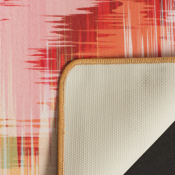 Daytona 110  Power Loomed Polyester Pile Rug Fuchsia / Orange