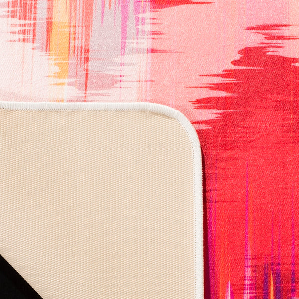 Daytona 110  Power Loomed Polyester Pile Rug Fuchsia / Orange