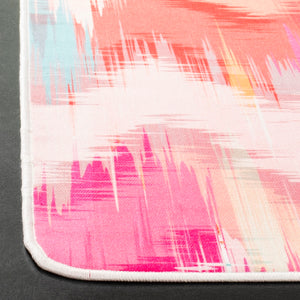 Daytona 110  Power Loomed Polyester Pile Rug Fuchsia / Orange