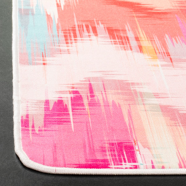 Daytona 110  Power Loomed Polyester Pile Rug Fuchsia / Orange