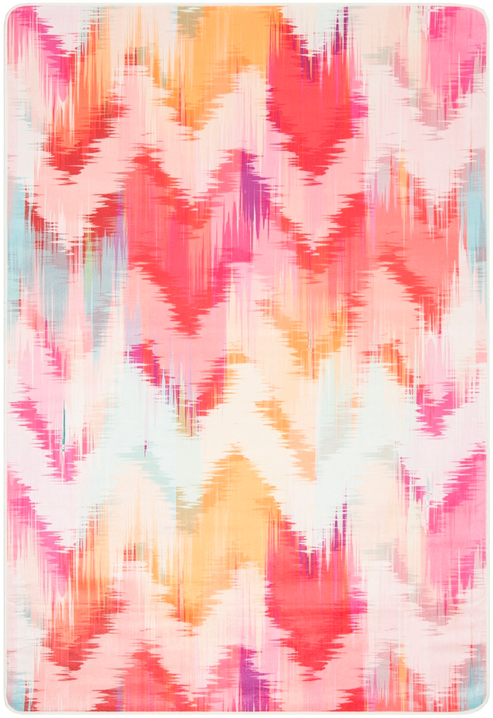 Daytona 110  Power Loomed Polyester Pile Rug Fuchsia / Orange