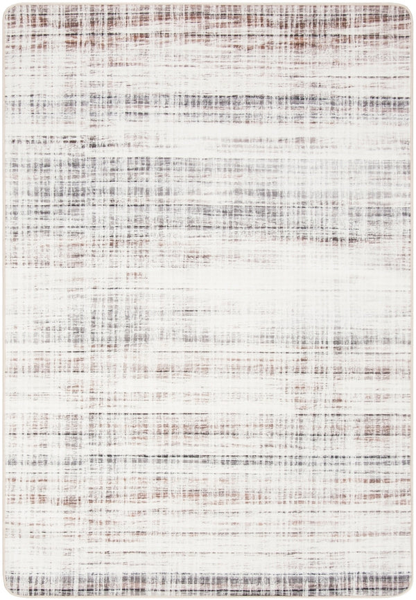 Daytona 113  Power Loomed Polyester Pile Rug Ivory / Grey