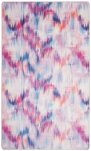 Daytona 119  Power Loomed Polyester Pile Rug Ivory / Pink