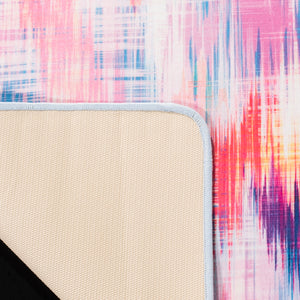 Daytona 119  Power Loomed Polyester Pile Rug Ivory / Pink