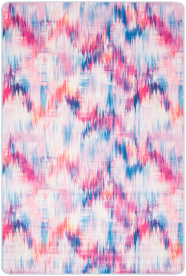 Daytona 119  Power Loomed Polyester Pile Rug Ivory / Pink